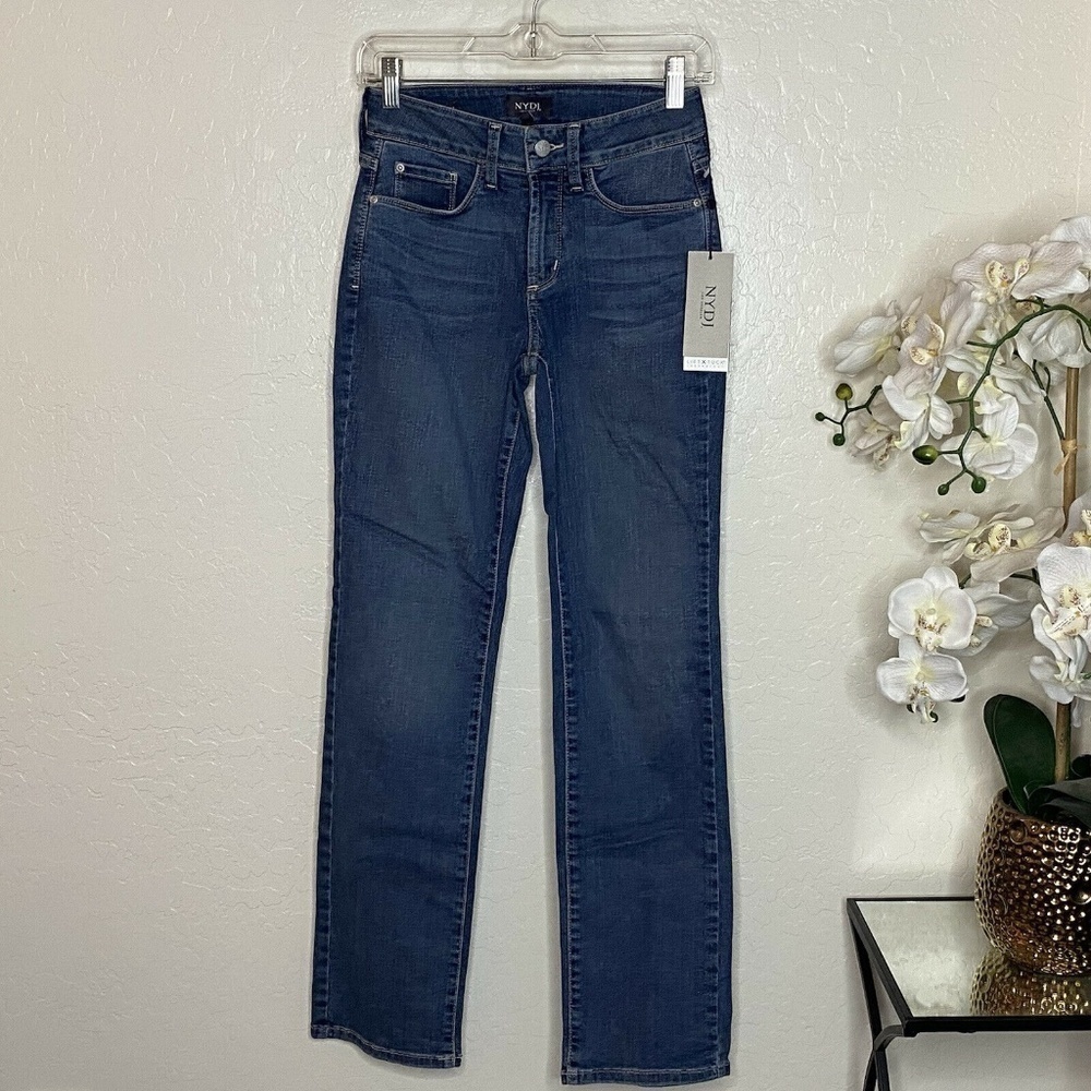 NYDJ Marilyn Straight Blue Jeans LiftXTuck NWT 0